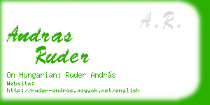 andras ruder business card
